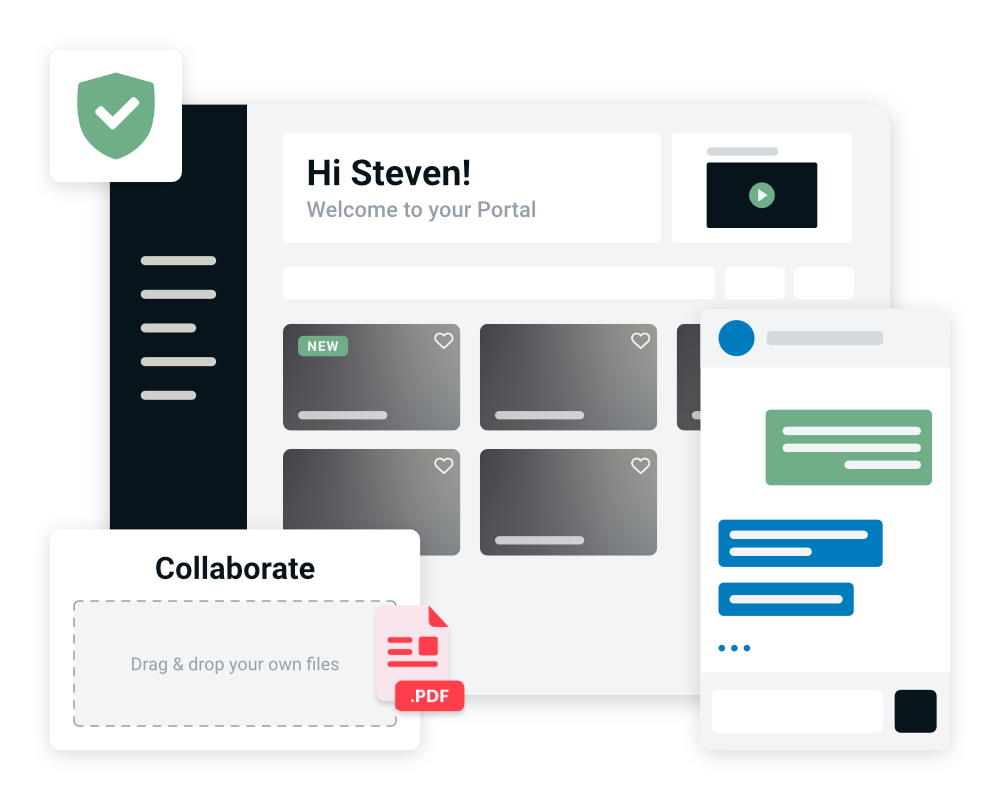 Salesdrive digital sales room – collaborate in real time with file uploads, messaging, and secure personalized content portal
